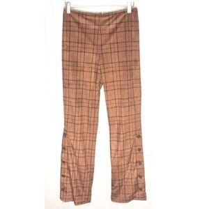Muse brown plaid pants high waisted boot cut size 2